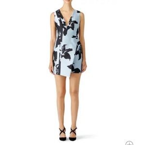 J. Mendel Blue Hibiscus Flower Dress